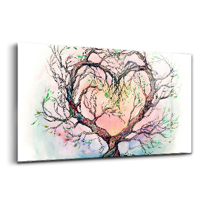 Obraz na skle Strom srdce láska příroda