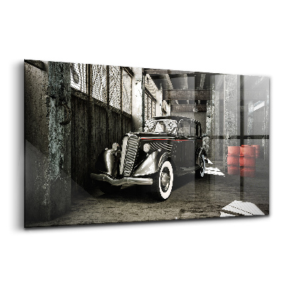 Skleněný obraz na zeď Klasické auto v továrně