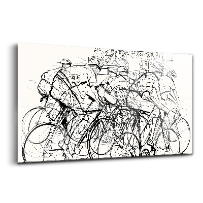 Skleněný obraz na stěnu Abstraktní cyklistický závod