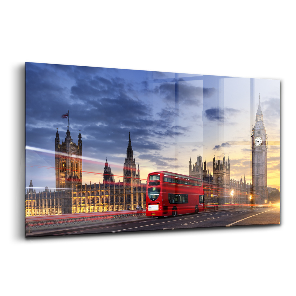 Skleněný obraz na zeď Červený autobus v Londýně