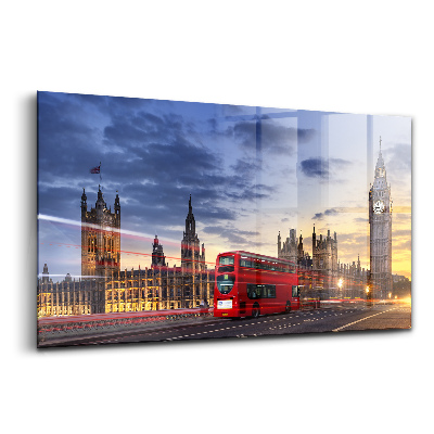 Skleněný obraz na zeď Červený autobus v Londýně