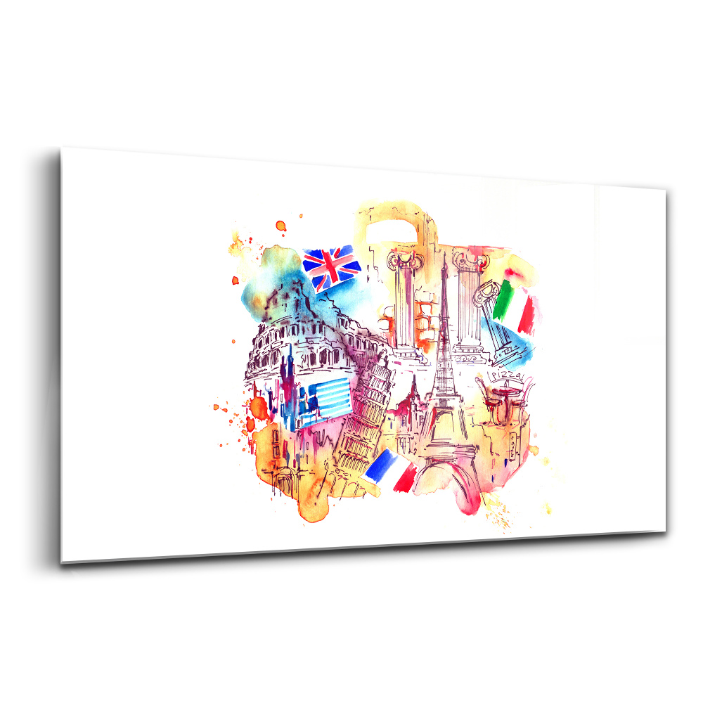 Skleněný obraz na stěnu Atraktivní země světového cestovního ruchu