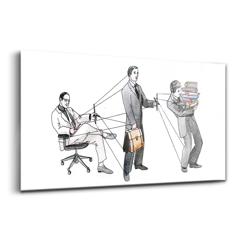 Skleněný obraz na zeď Lidé loutky