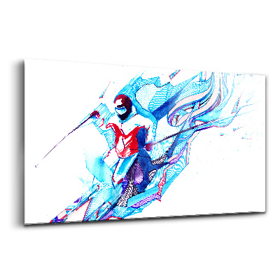 Luxusní skleněný obraz Lyžař