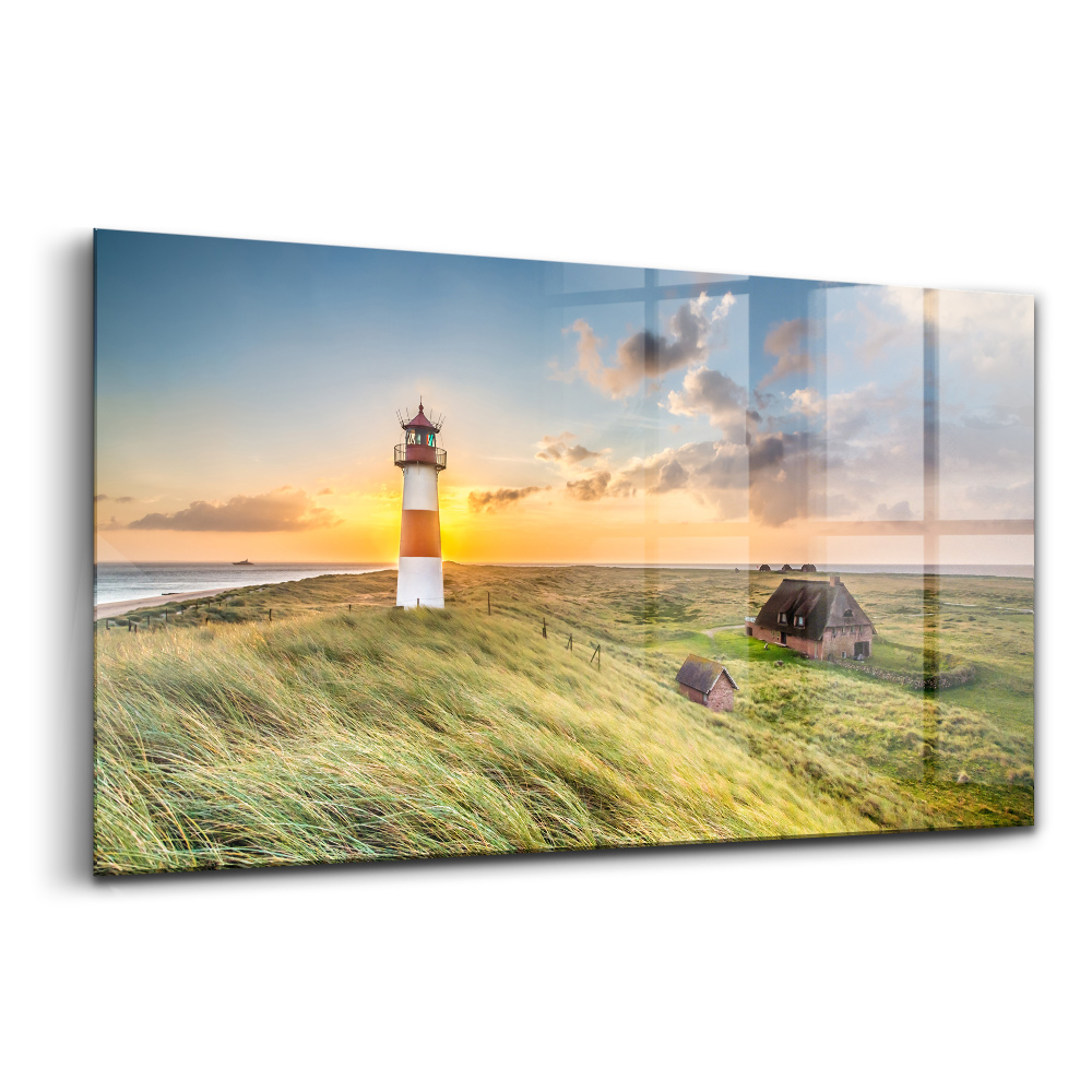 Skleněný obraz Maják v dopise pro sylt