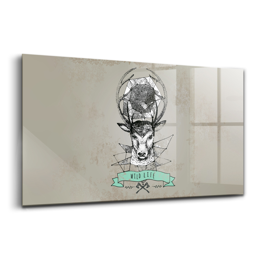 Luxusní skleněný obraz Hlava jelena