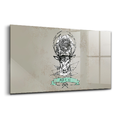 Luxusní skleněný obraz Hlava jelena