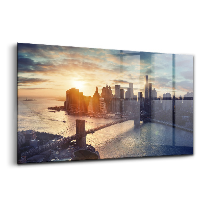 Luxusní skleněný obraz Západ slunce na newyorském Manhattanu