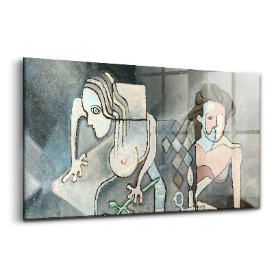 Obraz na skle Žena abstraktní