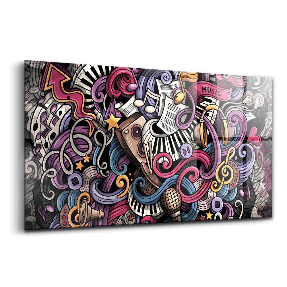 Skleněný obraz na stěnu Hudební nástroje