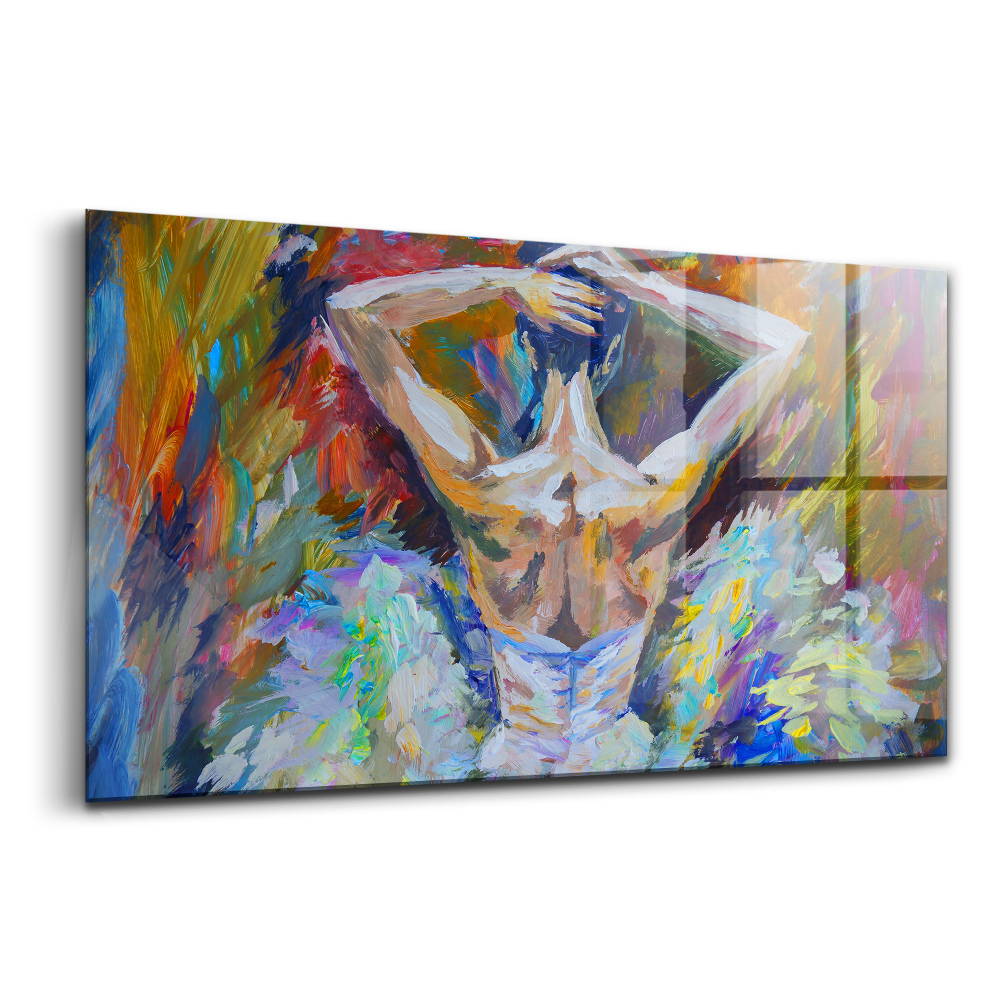 Luxusní skleněný obraz Malovaná baletka