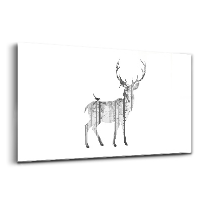 Skleněný obraz Silueta jeleního lesa