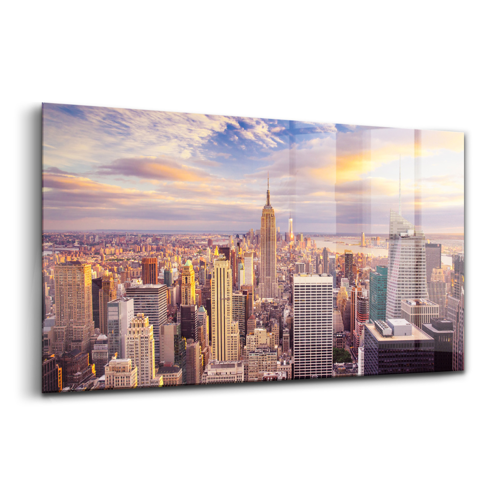 Skleněný obraz Západ slunce New York
