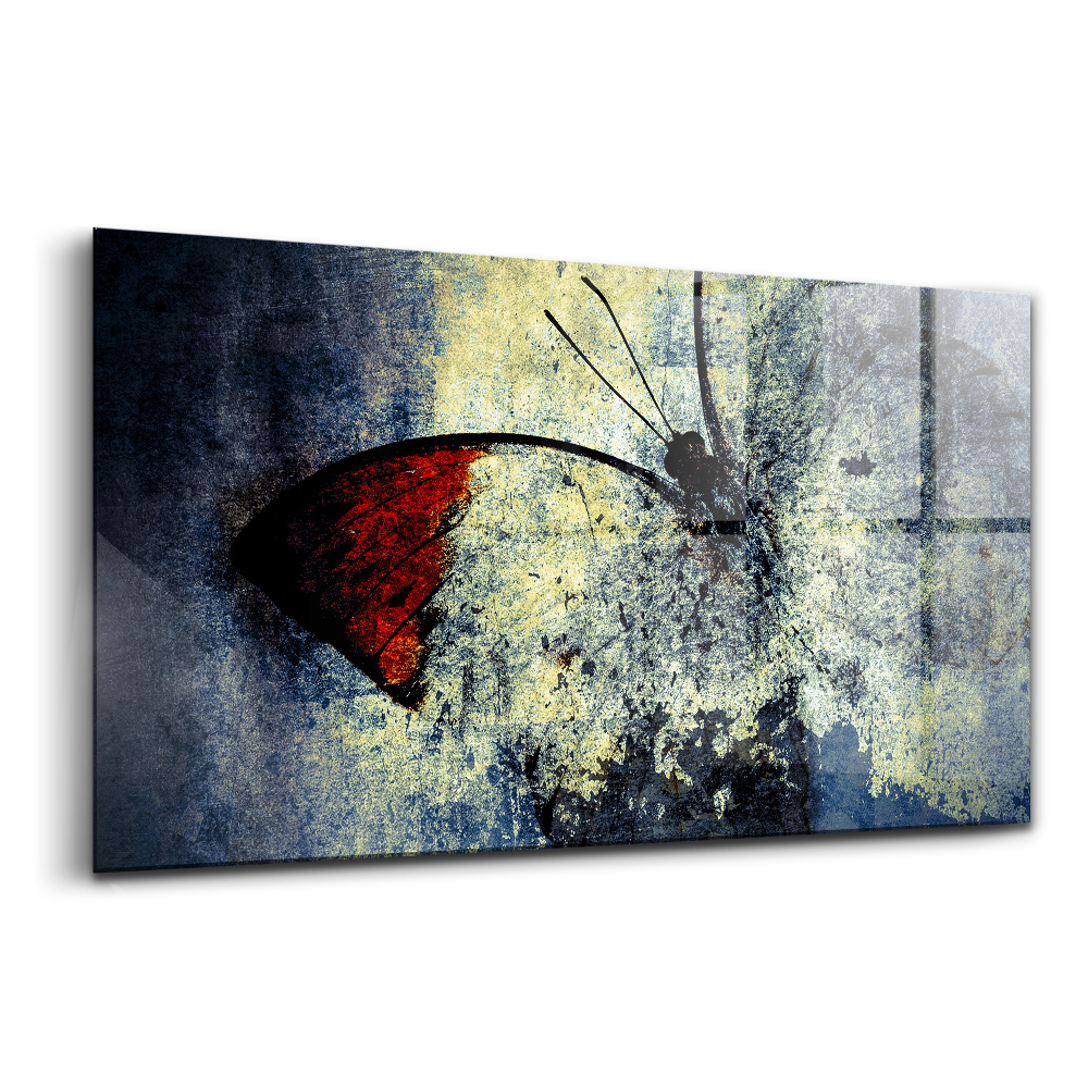 Obraz ze skla Motýl vintage styl