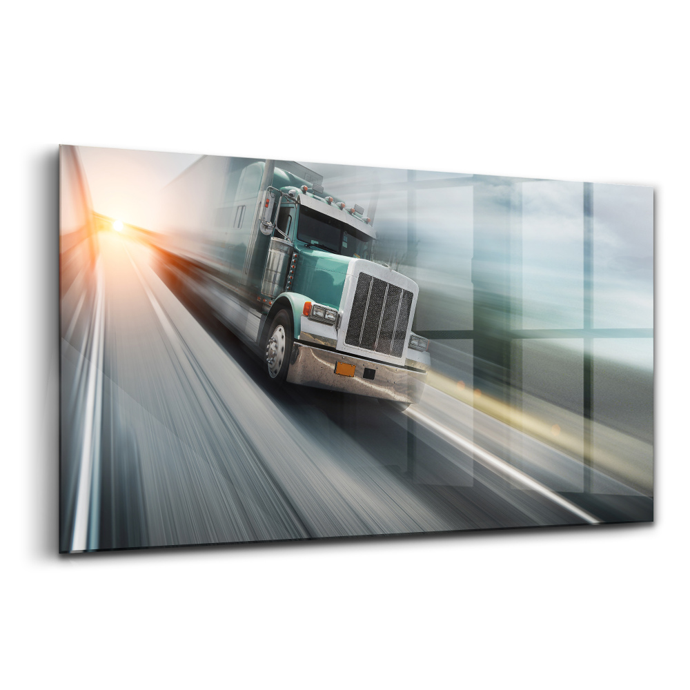 Skleněný obraz na stěnu Nákladní auto na dálnici