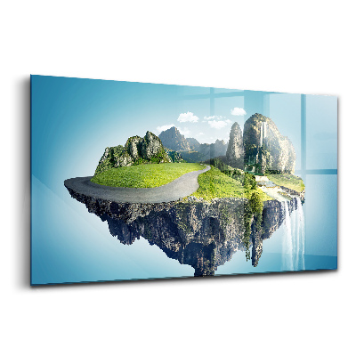 Luxusní skleněný obraz Létající ostrov