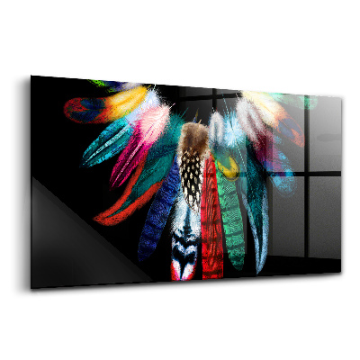 Obraz ze skla Barevné ptačí peří