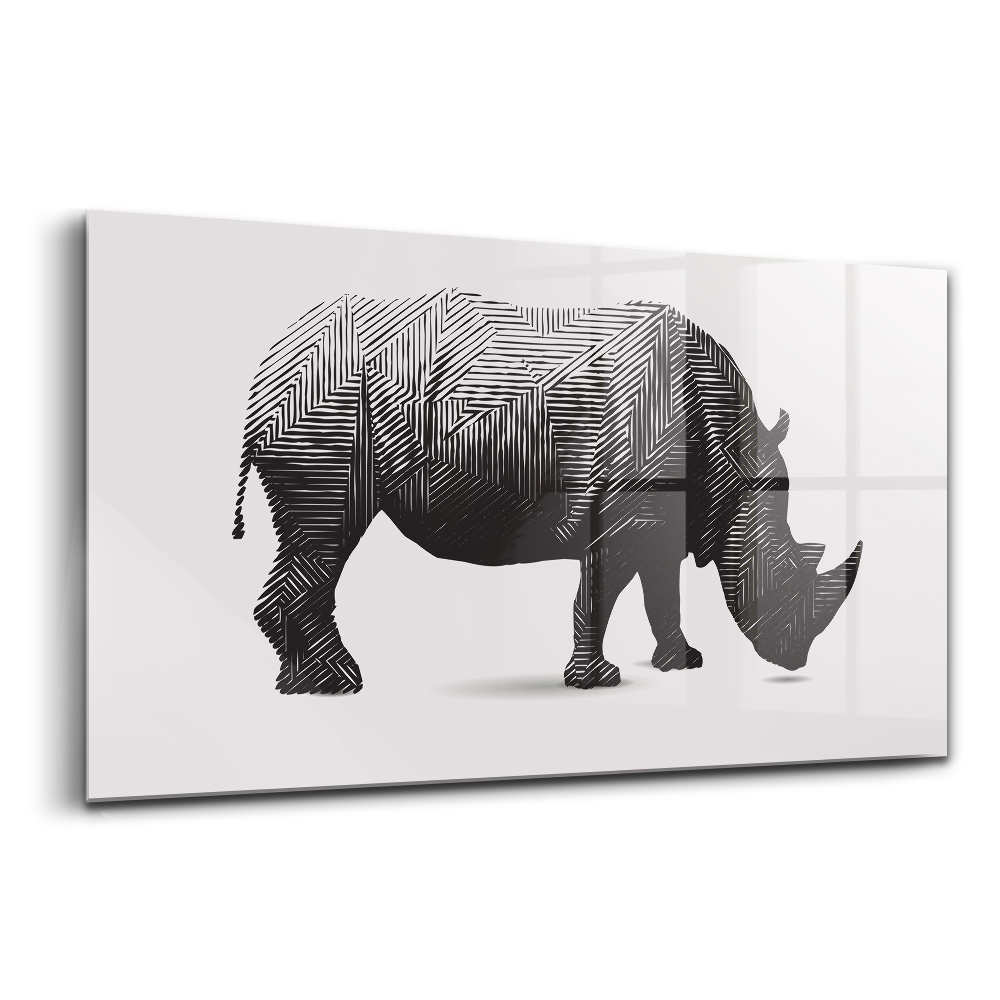 Skleněný obraz na zeď Čáry nosorožce