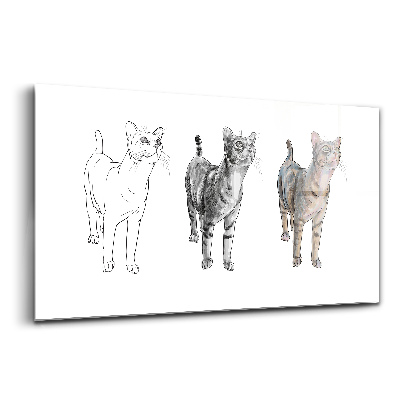 Skleněný obraz na stěnu Ilustrace roztomilé zvědavé kočky