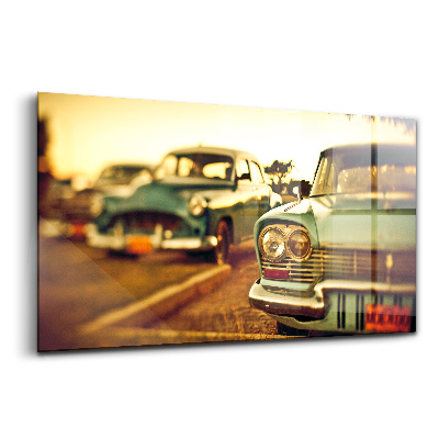 Luxusní skleněný obraz Sbírka starých aut