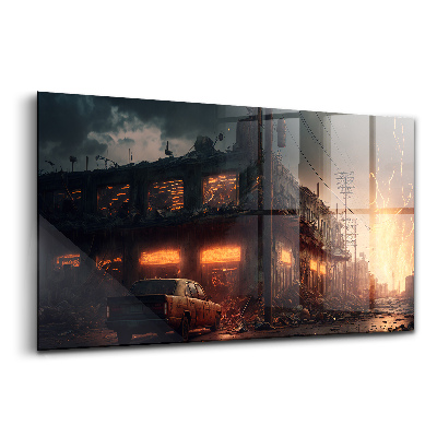 Skleněný obraz Apokalyptická budova