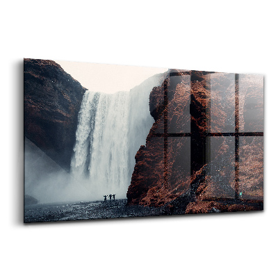 Obraz ze skla Vodopád Islandská krajina