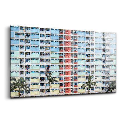 Obraz ze skla Barevná budova v Hongkongu