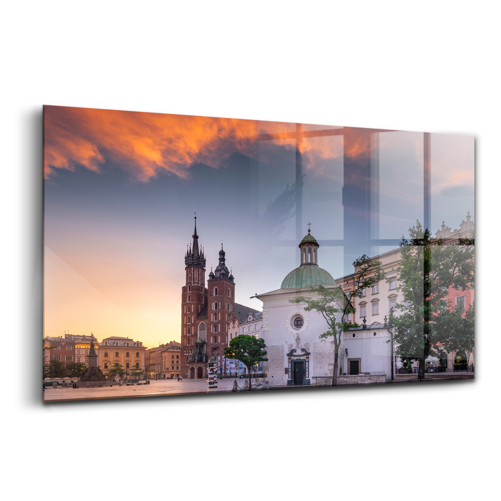 Obraz ze skla Hlavní tržní náměstí v Krakově