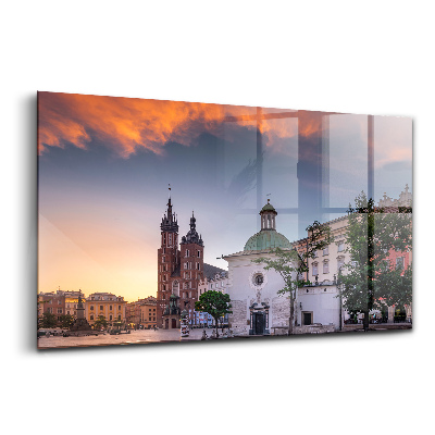 Obraz ze skla Hlavní tržní náměstí v Krakově