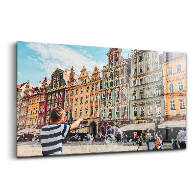 Skleněný obraz na stěnu Dětské tržiště ve wroclawi