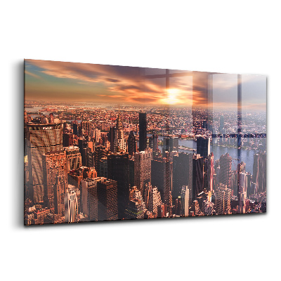 Skleněný obraz na stěnu Panorama New Yorku