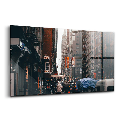 Skleněný obraz Ulice a lidé v New Yorku