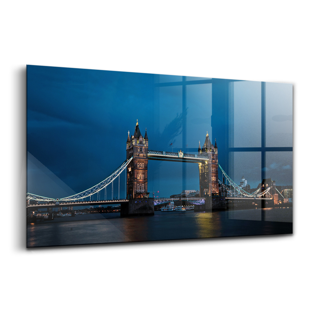Skleněný obraz na stěnu Tower bridge Londýn v noci