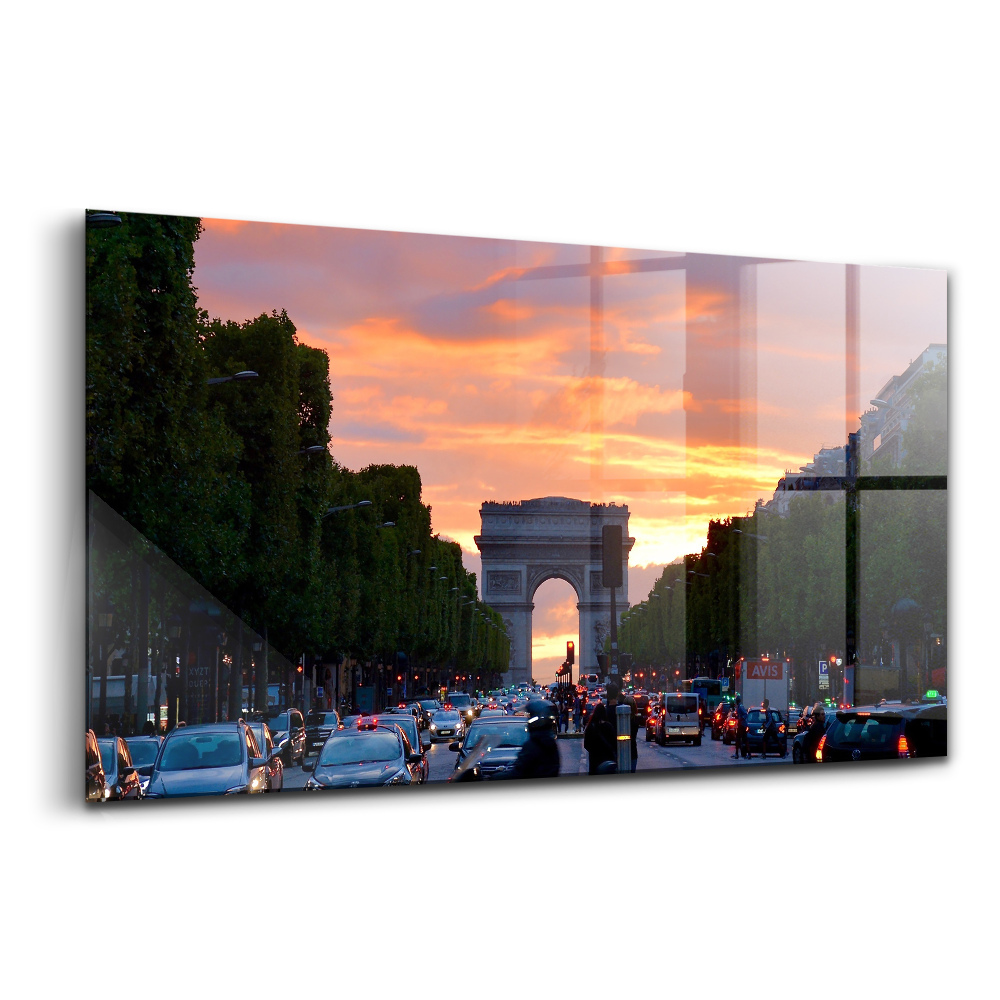 Skleněný obraz Ulice Vítězného oblouku západně