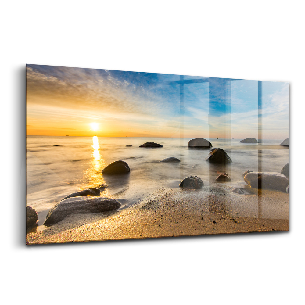 Luxusní skleněný obraz Východ slunce Baltské moře