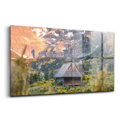 Obraz na skle Malá chata v Tatrách