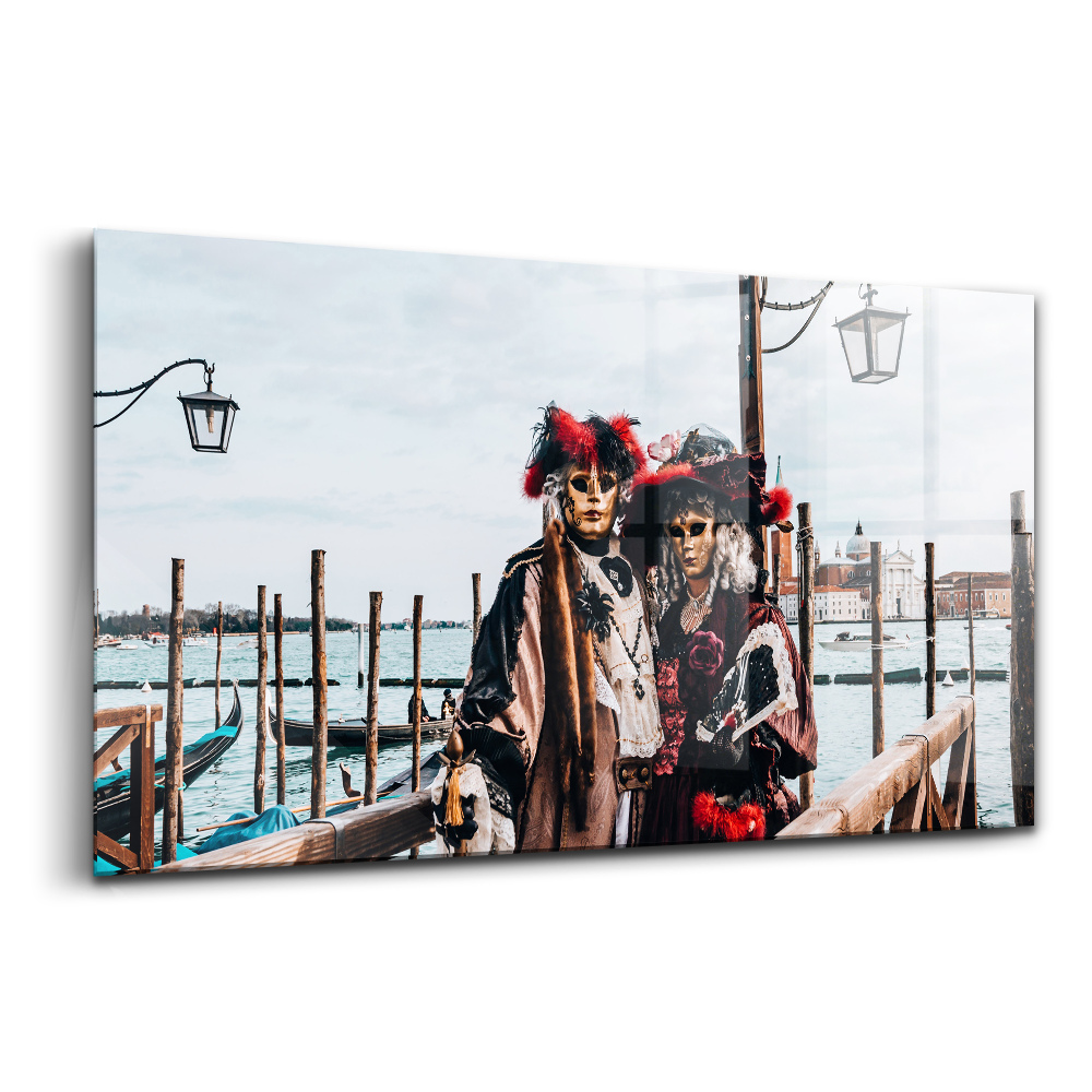 Skleněný obraz na zeď Karneval v Benátkách