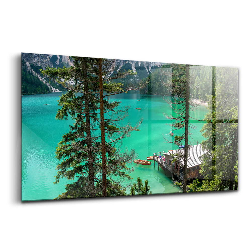 Skleněný obraz na zeď Dřevěná kánoe na vodě