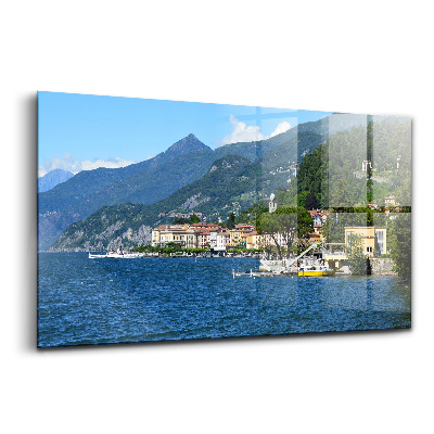 Skleněný obraz na stěnu Horská krajina jezera Garda