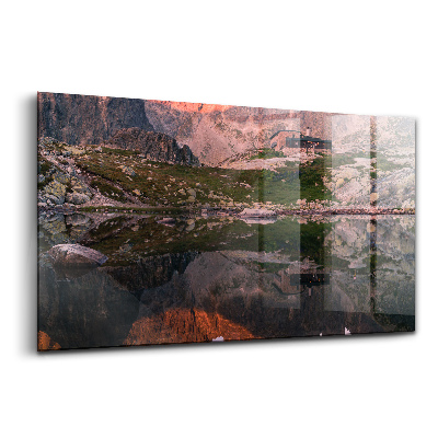 Skleněný obraz na stěnu Horský rybník Slovensko