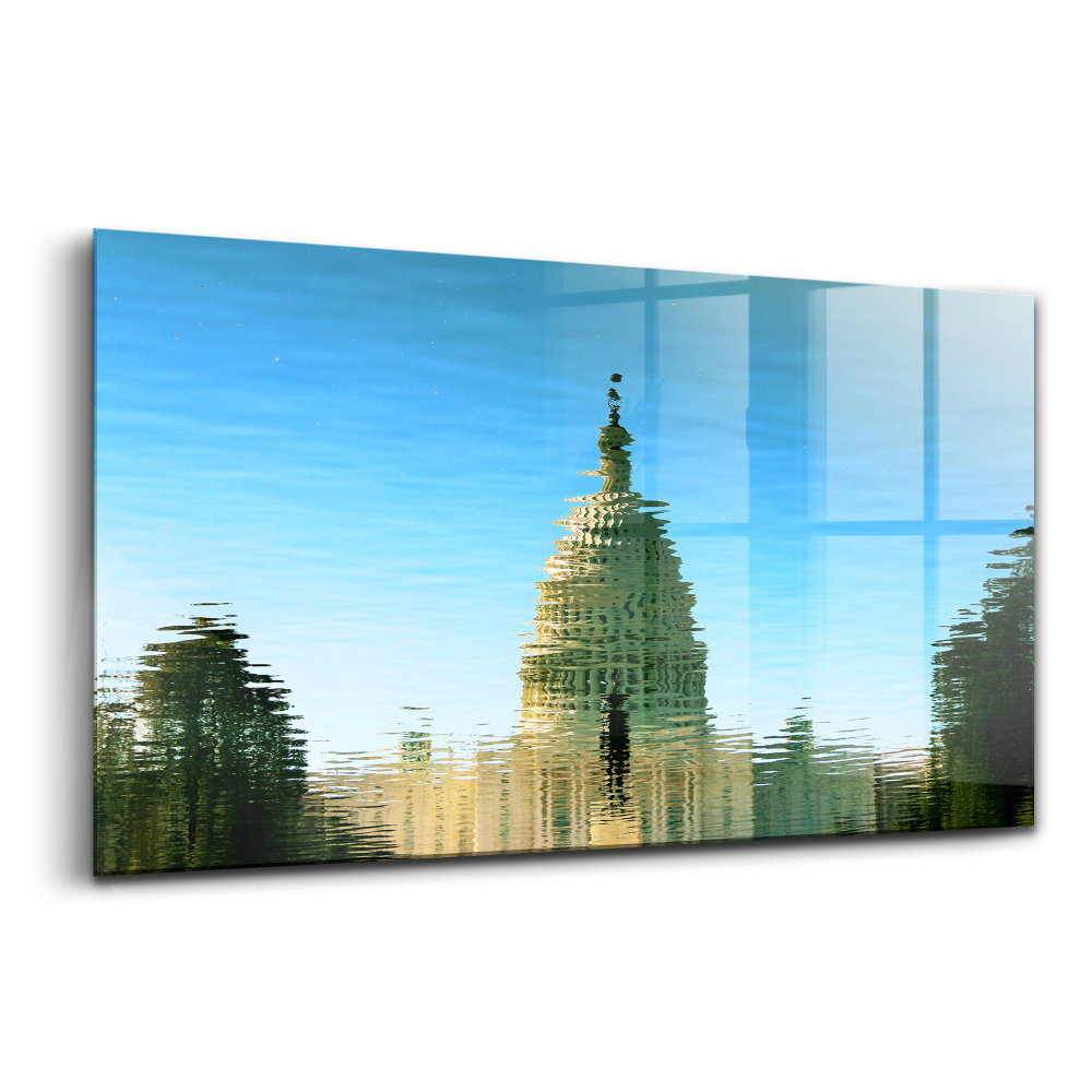 Obraz ze skla Odraz mešity na vodě