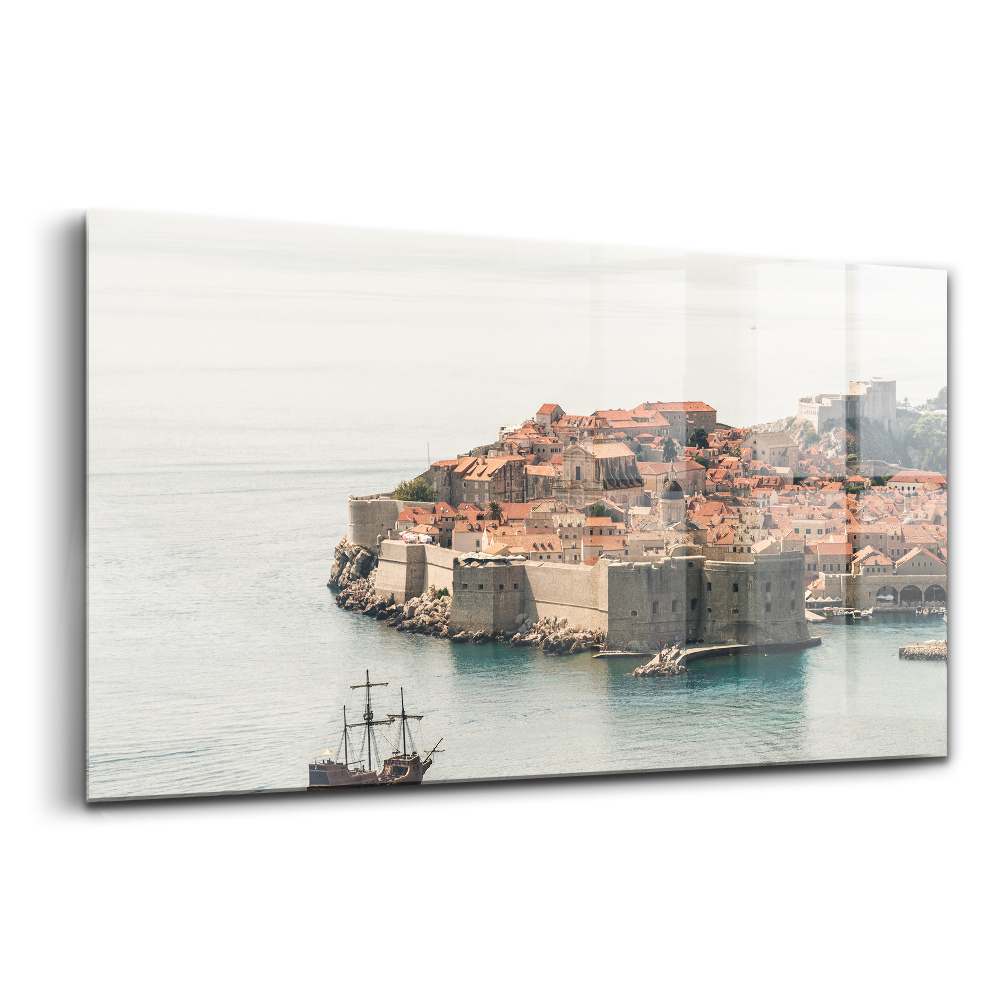 Luxusní skleněný obraz Plachetnice v dubrovníku