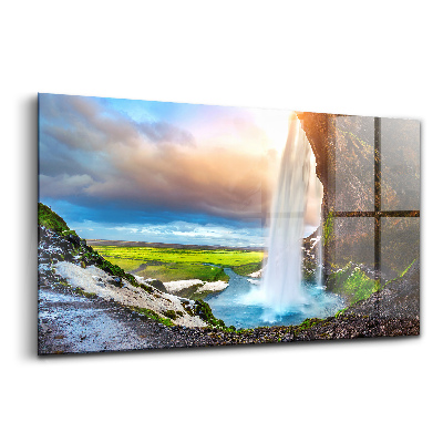 Obraz ze skla Vodopád seljalandsfoss na Islandu