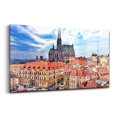 Skleněný obraz na zeď Pohled na Brno