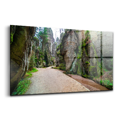 Skleněný obraz na zeď Skalní město v České republice