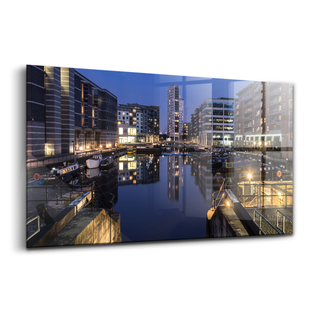 Skleněný obraz Město Leeds osvětlené v noci