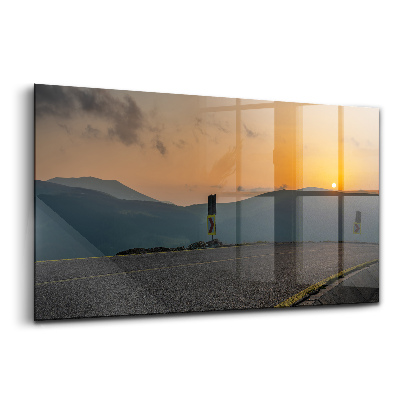 Skleněný obraz Západ slunce za pohořím Transalpina