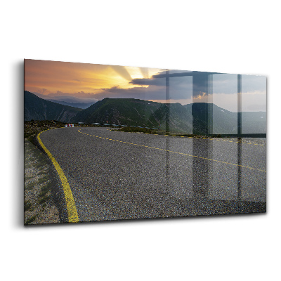 Skleněný obraz na zeď Západ slunce v Rumunsku