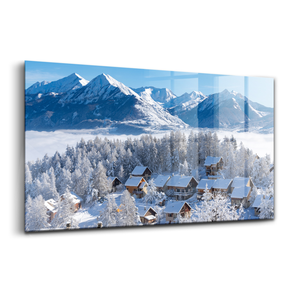 Skleněný obraz Vrstva sněhu v Alpách