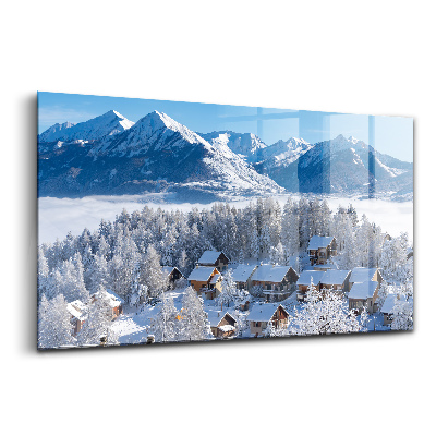 Skleněný obraz Vrstva sněhu v Alpách